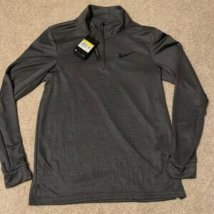 NWT Nike Men’s Charcoal Grey DryFit Quarter Zip Pullover Size Small